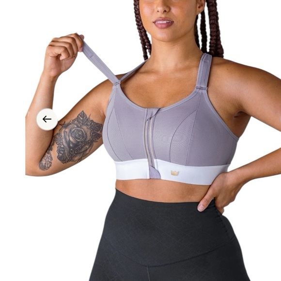 SHEFIT Ultimate High Impact Sports Bra 3Luxe Front Zip Adjustable lilac